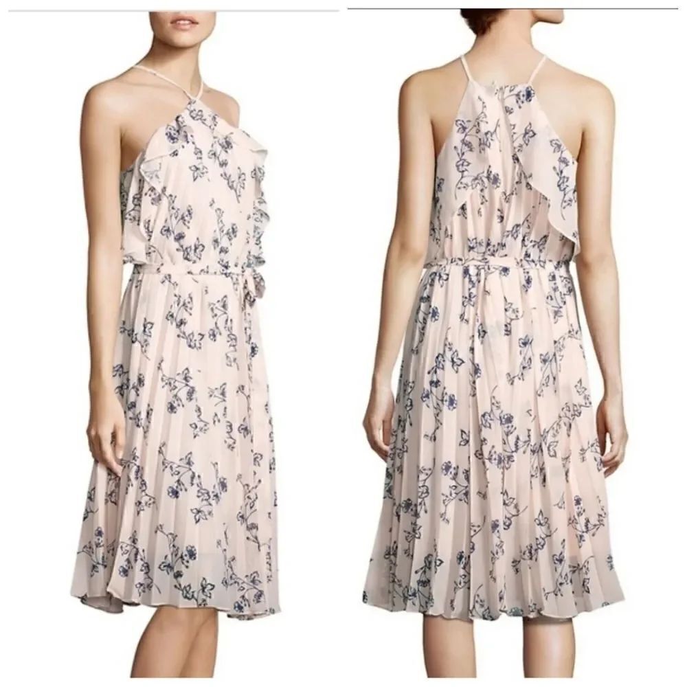 Shoshanna Pink Floral Halter Dress Size 4
